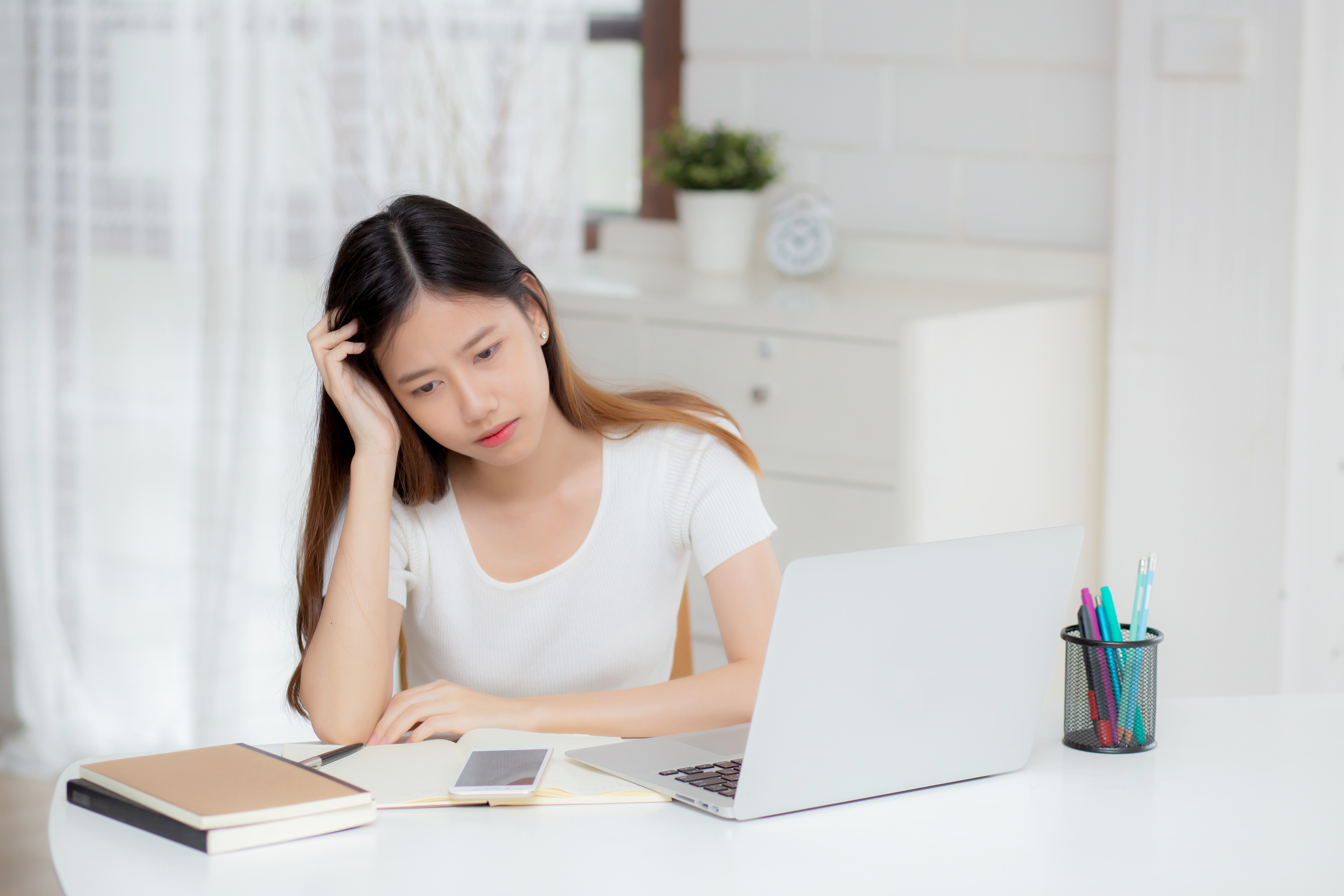 Exhausted Woman at Work